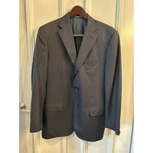 CORNELIANI EU 50 / US 40 R Blazer Sport Coat Jacket NAVY Subtle Stripe ITALY C23